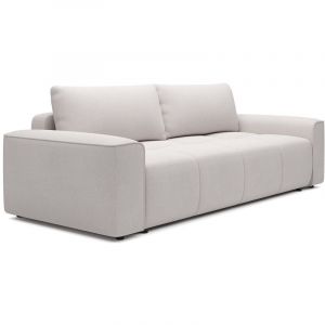 Canap&eacute; 4 places convertible en tissu textur&eacute; beige MINTURNO