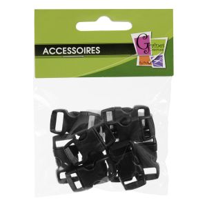 PW International Clips Créacord 10 mm lot de 10 pièces Noir