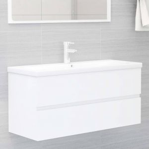 VidaXL Ensemble de meubles de bain 2 pcs, Gris brillant, Aggloméré