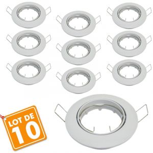 Image de Eclairage design Lot de 10 supports encastrable orientable blanc D82