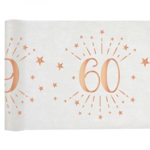 Santex Chemin de table élégant anniversaire 60ans rose gold 30cm x 5m (x1) REF/7344