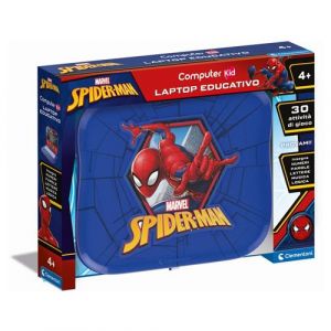 Clementoni Marvel Spiderman Ordinateur Portable - Jeu Éducatif 4 Ans, Kid, Cadeau Électronique Parlant Italien pour Enfants, Apprendre Lettres, Nombres, Nouveaux Mots
