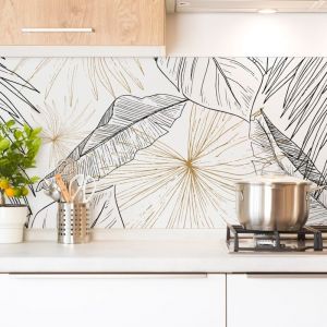 99déco - 2 bandeaux xl de crédence adhésifs pour cuisine - Lamnar Kola - aluminium - 2x(120x45 cm)