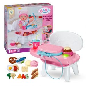 Zapf Creation BABY born 840634 Table d'alimentation Lumineuse et sonore avec Plus de 10 Plats et Boissons diff&eacute;rents pour poup&eacute;es de 43 cm