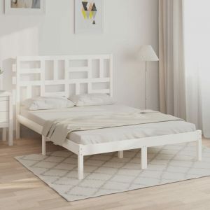 VidaXL Cadre de lit Blanc Bois massif 160x200 cm