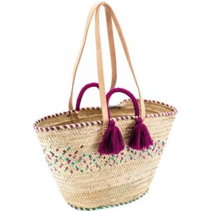 Image de Aubry Gaspard Sac en palmier naturel et color&eacute; 2