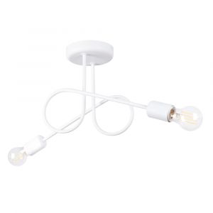 Lustre acier blanc H 26 cm
