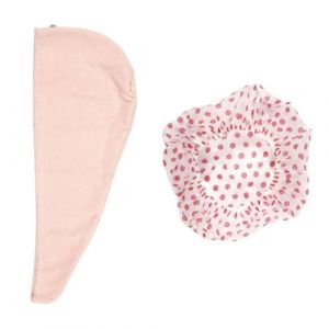 Duo charlotte de douche et serviette magique pour cheveux rose - - ALTOBUY