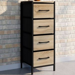 Idmarket Meuble d'appoint 4 tiroirs UTAH 30 cm chiffonnier, meuble de rangement design industriel