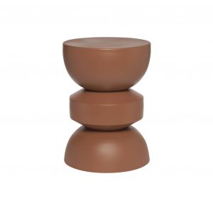 Table d'appoint. bout de canapé. table de chevet en métal. terracotta. Assa. Ø32 x h 44.5cm - Terracotta