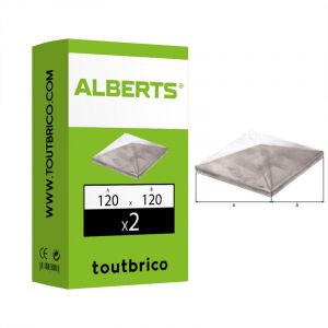 Alberts 418045 Capuchon Poteau métallique carré | à souder | Acier | 120 x 120 mm Quincaillerie, Gris
