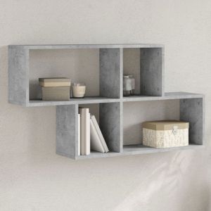 VidaXL Étagère murale gris béton 100x20x53 cm bois d'ingénierie, étagère flottante, étagère d'exposition murale, panneau d'étagère