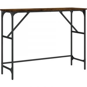 VidaXL Table Console, Table d'Appoint avec Pieds, Bout de Canapé avec Rangement, Meuble d'Entrée Salon, Industriel, Chêne Fumé Bois d'Ingénierie