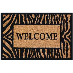 ID Mat Tapis coco naturel 40x60 cm épaisseur 15 mm welcome zèbre