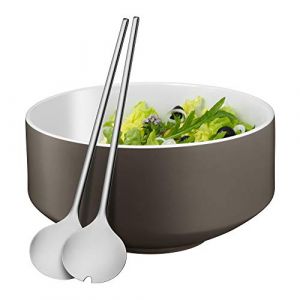 WMF Salatschale 3-teilig lava grey satin Moto, Rond, Porcelaine, Gris, Service, Moto, 26 cm