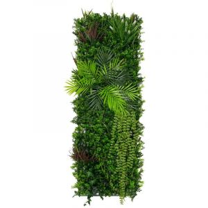 Monster shop Panneau Mural Végétal Artificiel 50cm x 150 cm Alina Feuillage Fleur Verdure Carreau Intérieur Extérieur Résistant Aux Intempéries &