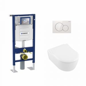 Geberit Pack WC UP320 + Cuvette AVENTO Villeroy & Boch + Plaque Blanche*