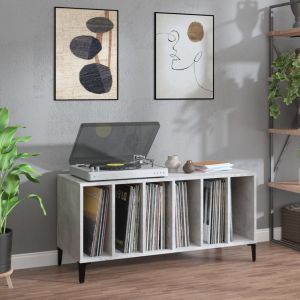 VidaXL Armoire à disques gris béton 100x38x48 cm bois d'ingénierie - Gris béton
