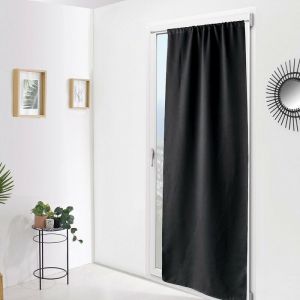 Rideau de porte occultant 90x210 Basic noir