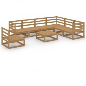 VidaXL Salon de jardin 8 pcs Marron miel Bois de pin massif