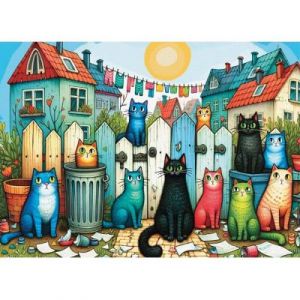 Puzzle 1000 pièces : LES MOUSTACHES DANS LA RUE