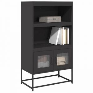 VidaXL Buffet haut noir 68x39x123 cm acier
