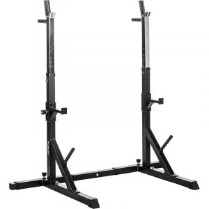 Image de MOVIT Rack &agrave; Squat Basic, ensemble de 2 supports d&rsquo;halt&egrave;res r&eacute;glable, supports pour halt&egrave;res de muscu, Home-G m, couleur noir