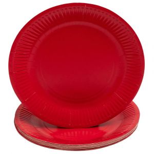 Pro Nappe - Réf. 79215i - 20 Assiettes - diamètre 23 cm - carton - rouge