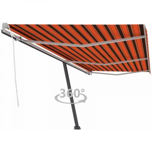 VidaXL Auvent Manuel R¿¿Tractable Sur Pied 600x300 Cm Orange Et Marron