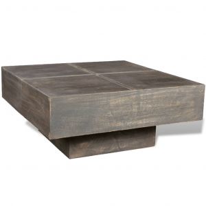 Image de VidaXL Table Basse Carrée Bois Massif de Manguier Marron Foncé