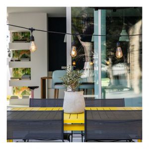 Image de Lumisky MAFY Vintage Guirlande d&eacute;corative d'ext&eacute;rieur avec 10 Douilles Cuivre E27 Noir 7 m