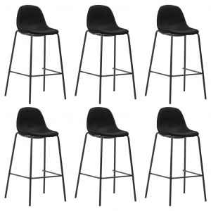 Image de VidaXL Chaises de bar 6 pcs Noir Tissu