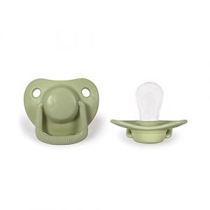 Image de Filibabba Lot de 2 tétines pour bébé en silicone dans de belles couleurs mates | Tétines adaptées à la mâchoire | Design danois | 2 pièces avec boîte à tétine