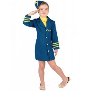 Déguisement uniforme hôtesse de l'air fille S 4 6 ans (110 120 cm)