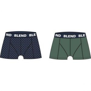 Blend Boxers bleu nuit / cognac / kaki / blanc - Couleur Bleu Nuit / Cognac / Kaki / Blanc - Taille S