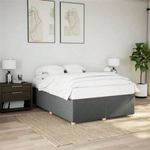 VidaXL Cadre de lit sans matelas gris fonc&eacute; 140x200 cm tissu