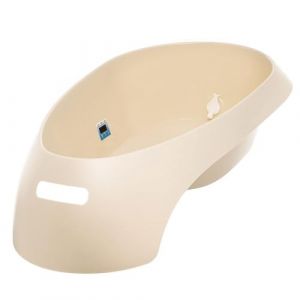 MonMobilierDesign TEGGI Baignoire ergonomique bébé avec thermomètre Beige