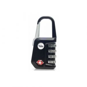 Cadenas &agrave; Combinaison - YALE - YTP5/31/223/1 - Noir - S&eacute;curise 2 Fermetures &Eacute;clair - Code 4 Chiffres