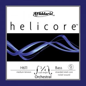D'Addario H611 3/4M - HELICORE CORDE SOL CONTREBASSE 3/4 MEDIUM FILÉ NICKEL
