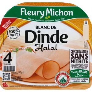 Fleury Michon 4 tr. blanc de dinde csn halal, 130g