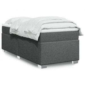 VidaXL Boxspring met matras stof donkergrijs 90x190 cm3285096