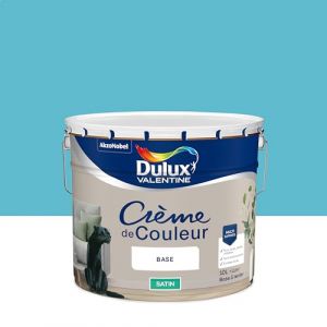 Dulux Valentine Crème de Couleur - Peinture multi-supports intérieure - Satin Bleu Caraïbes 10 L