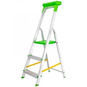 Safetool Escabeau pliable 3 marches Marchepied leger en aluminium 150 kg 62 cm