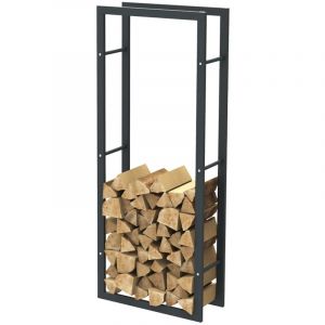 BC-Elec HHWPF0004 Rangement &agrave; bois en acier noir 150*60*25CM, rack pour bois de chauffage, range-b&ucirc;ches - Noir