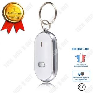 TD Porte clé siffleur couleur blanche retrouver clés et porte clés haute qualité signal clignotement et lumière rouge sonore