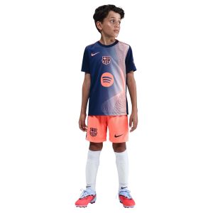 Nike FC Barcelone T-shirt d'Entraînement Dri-FIT Academy Pro Avant-Match 3ème - Bleu Marine/Orange Enfant, pointure S: 128-137 cm - ['Bleu'] - Taille S: 128-137 cm