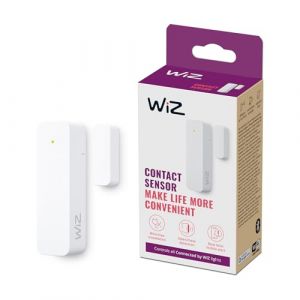 WIZ Capteur de Contact &ndash; Surveillance Domestique, Alertes en Temps R&eacute;el, Alarmes Lumineuses, Installation Facile, Notifications, Contr&ocirc;le Via Application, Connect&eacute; avec Cam&eacute;ra et Lumi&egrave;res