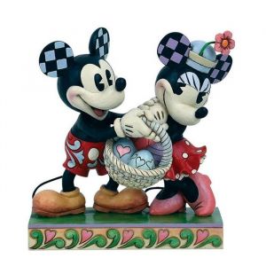 Figurine Disney Tradition - Mickey - Minnie Et Mickey F&ecirc;tent Les P&acirc;ques