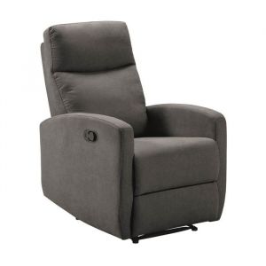 LERIDA - Fauteuil Relax Manuel Tissu Gris Fonc&eacute; - Altobuy