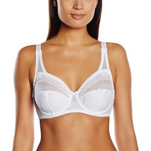 PLAYTEX Coeur Crois&eacute; F&eacute;minin microfibre, Soutien-gorge de Tous les Jours Femme, Blanc, 105E (Taille Fabricant : 90E )